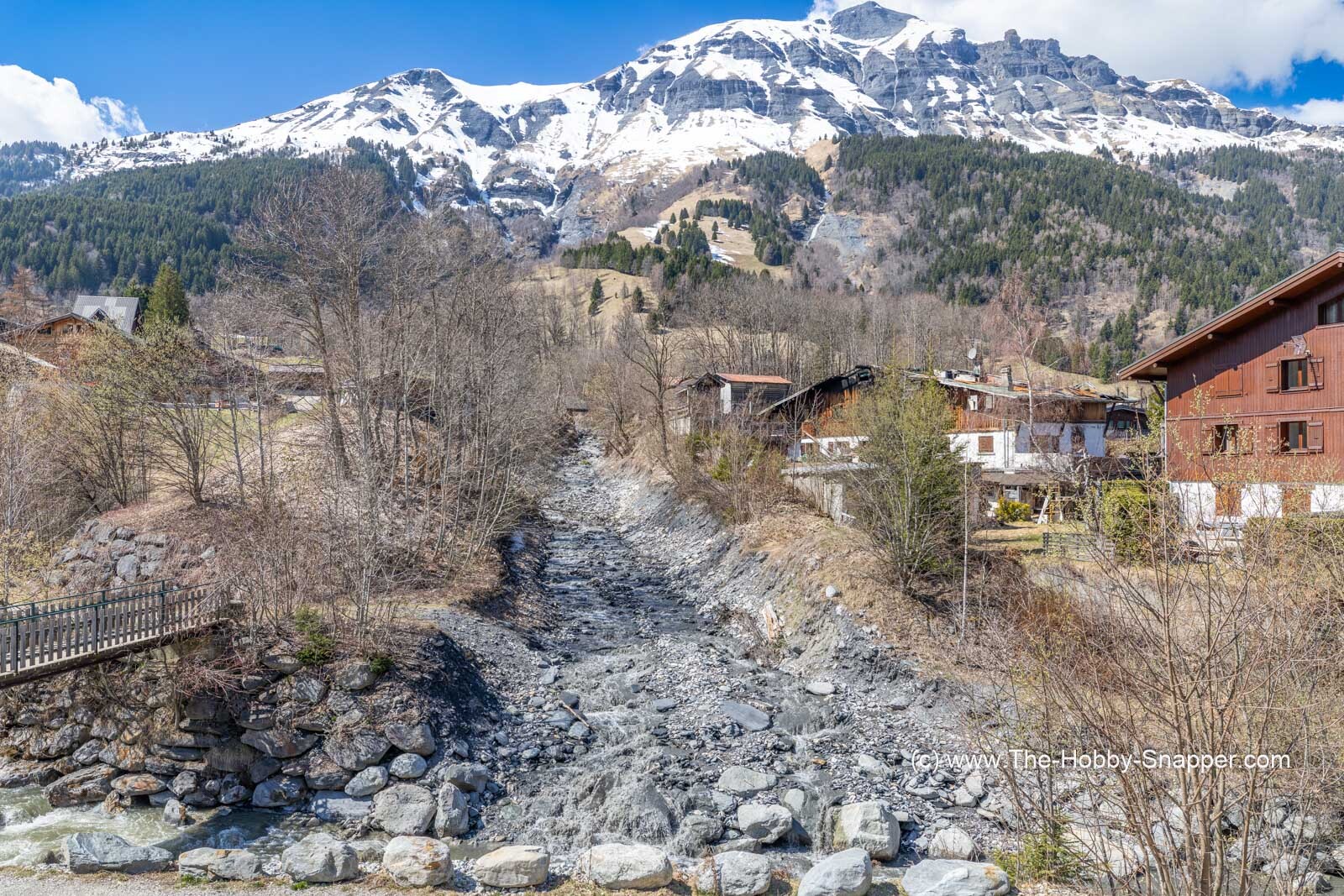 A flow on the streams, big spring snow melt started