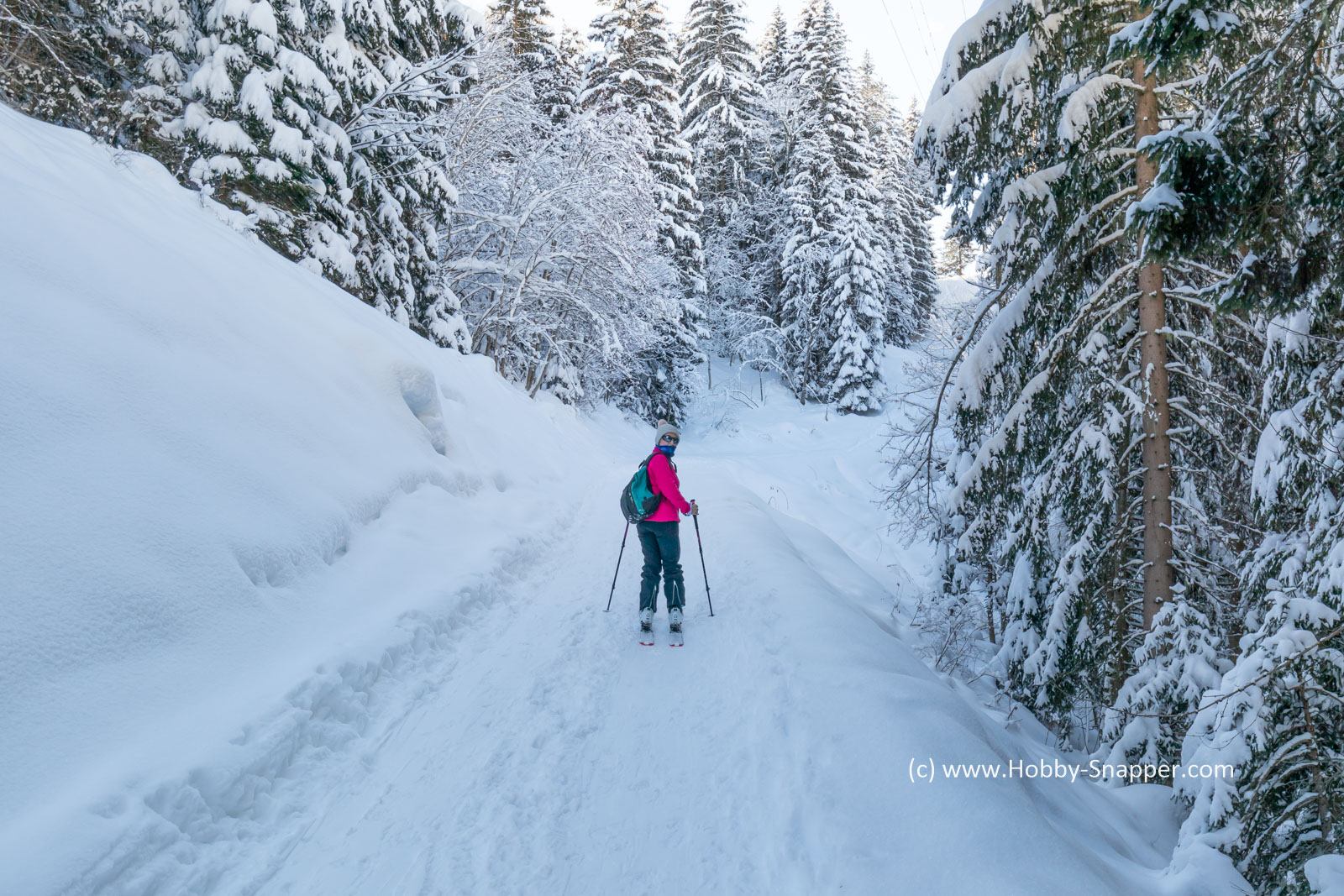 Photo Image Of: Skiing up a mountain