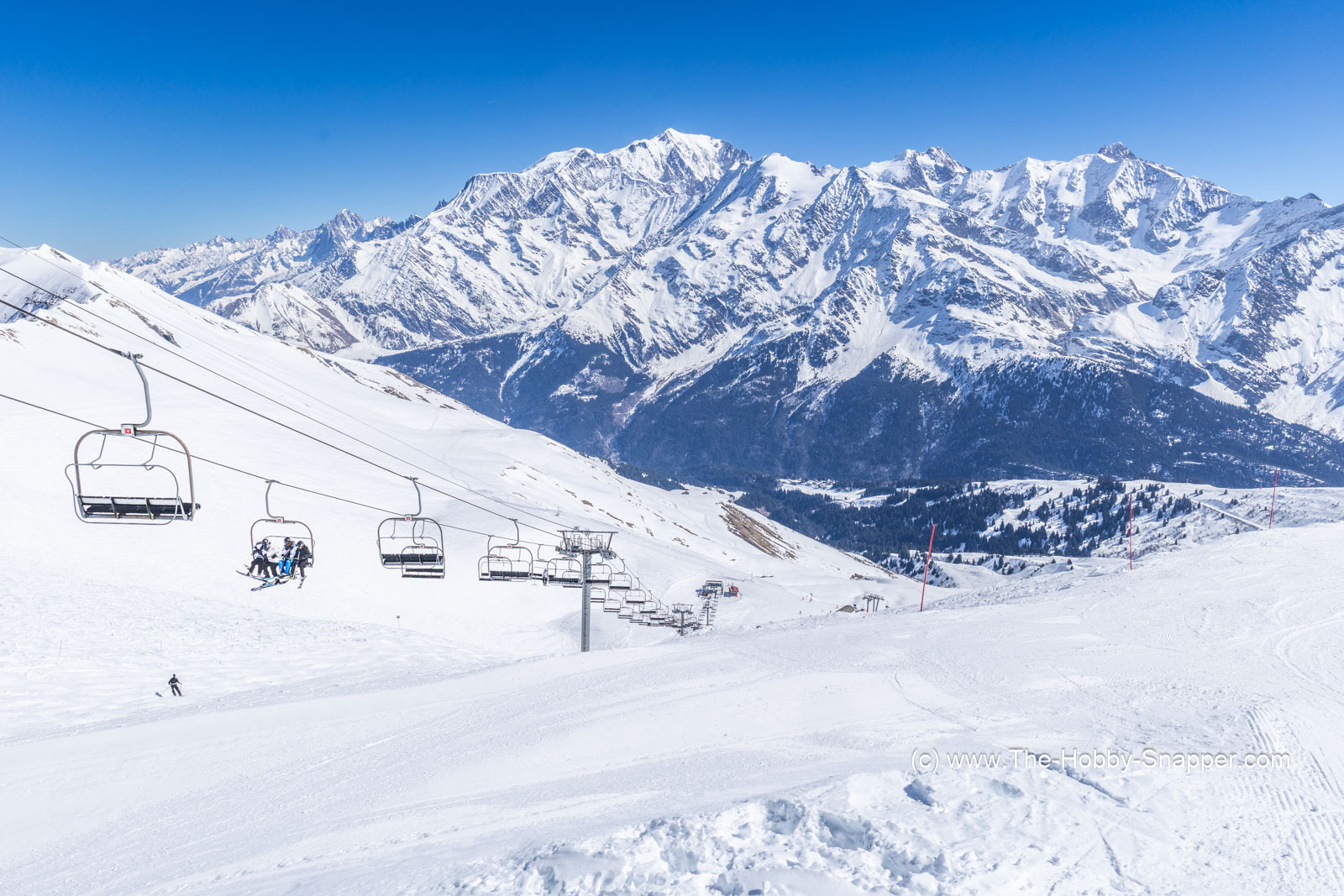 Looking over to Mont Blanc from the top of Aiguille Croche