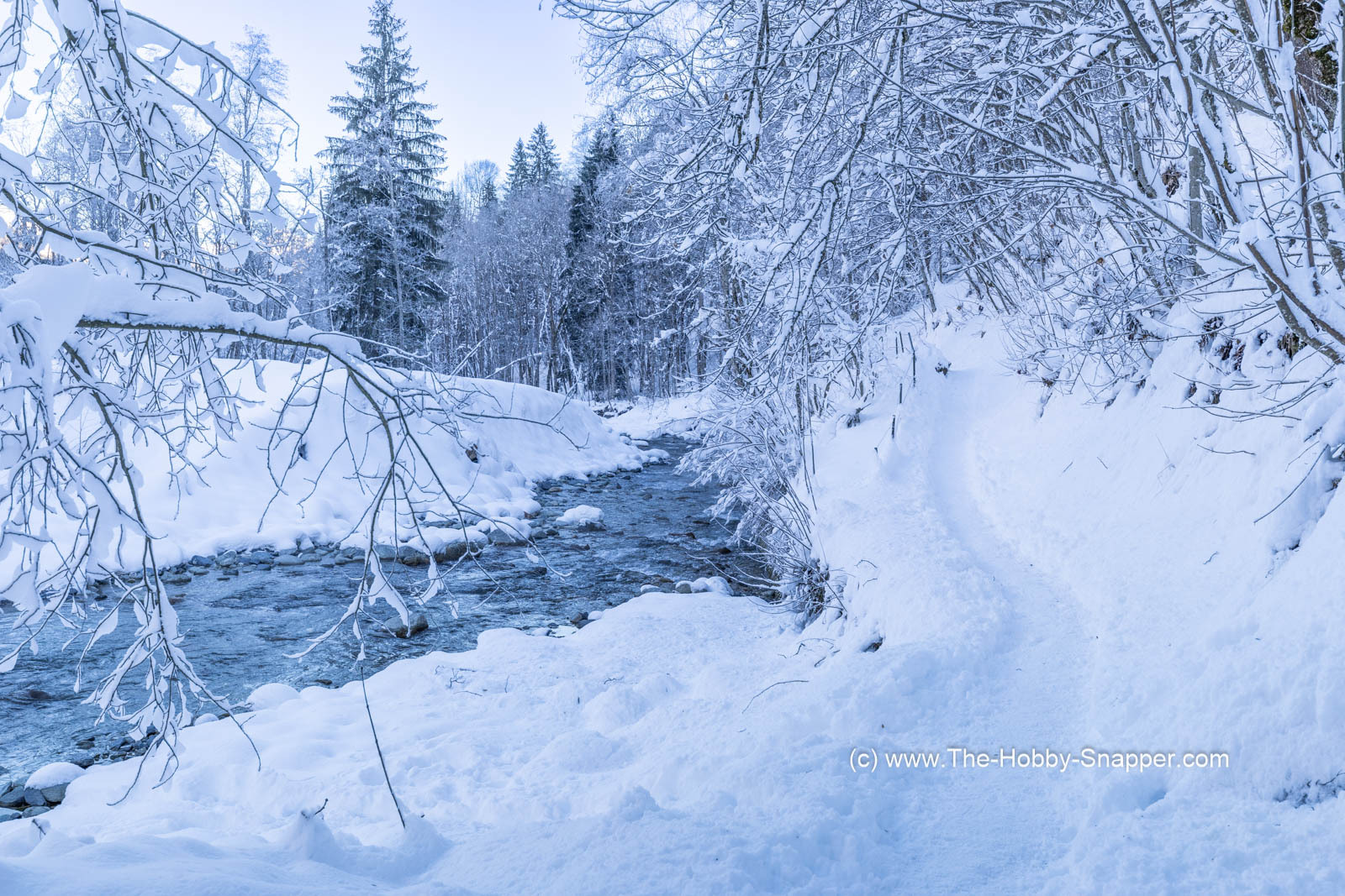 Photo Image Of: Nice snowy path by the river
